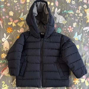 Petit Bateau Dark Blue Kids Puffer Coat